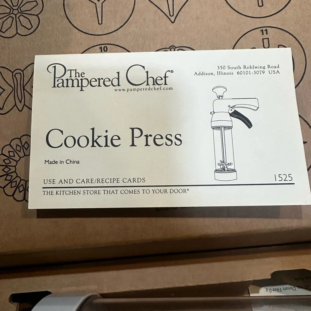 The Pampered Chef Cookie Press 15 Discs 1525‎ Retired EUC